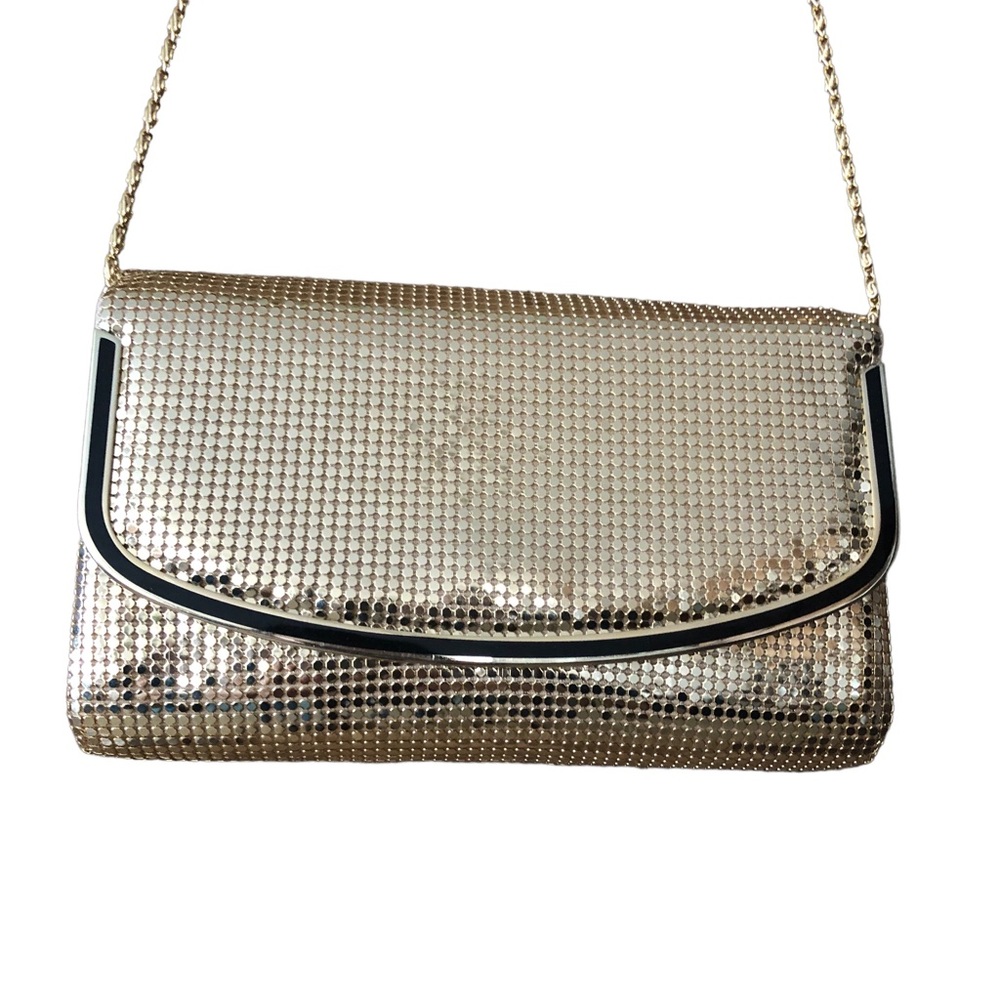 Finesse Vintage Gold Metallic Mesh Clutch Purse Hard Shell Made In Hong …
